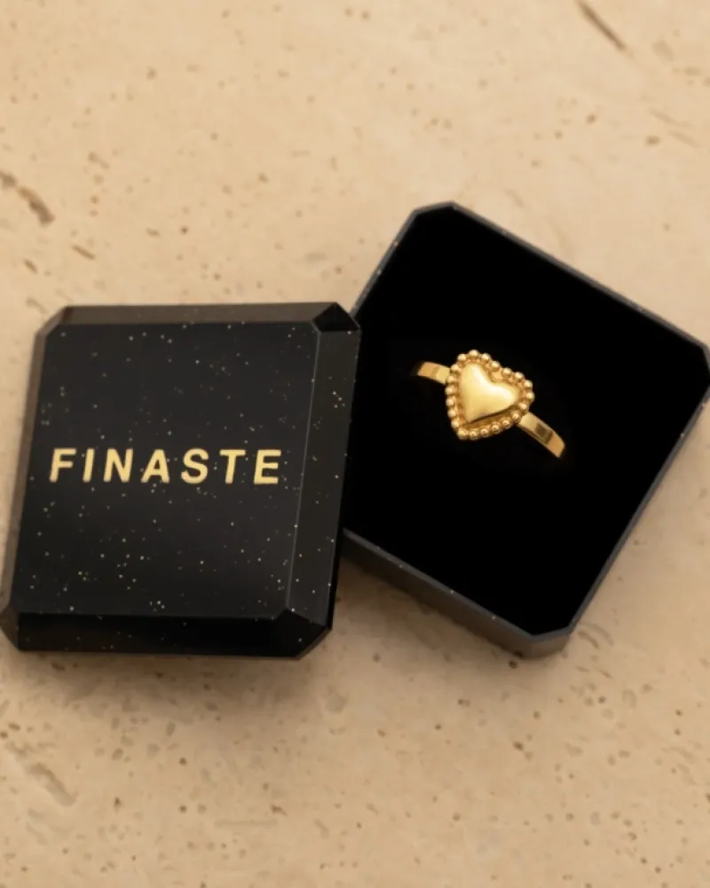 Finaste Verstelbare ring vintage hartje goudkleurig New