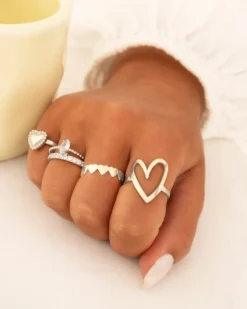 Finaste Verstelbare ring vintage hartje New