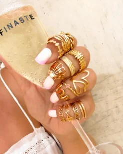 Finaste Vintage chain ring goudkleurig Best