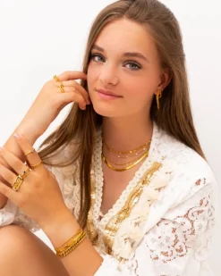Finaste Vintage chain ring goudkleurig Best