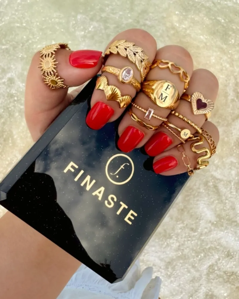 Finaste Vintage chain ring goudkleurig Best