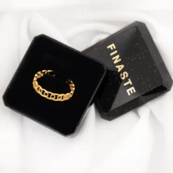 Finaste Vintage chain ring goudkleurig Best