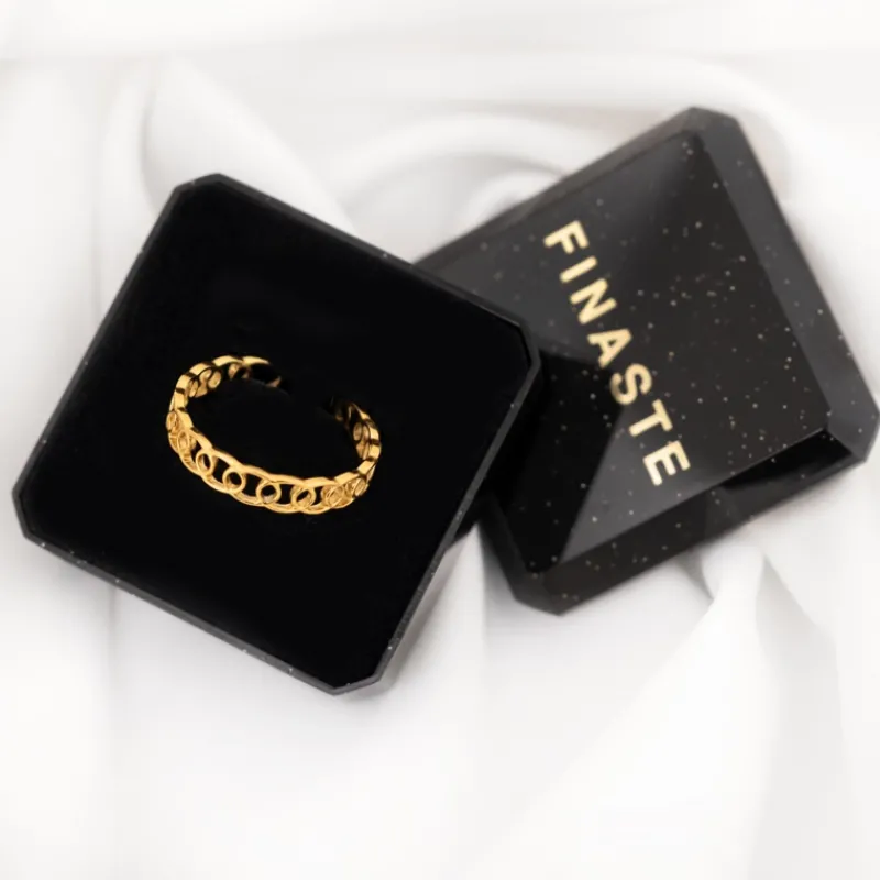 Finaste Vintage chain ring goudkleurig Best
