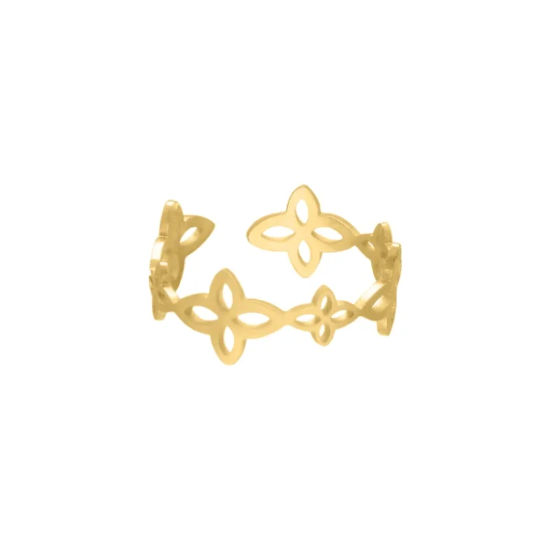 Finaste Vintage flower ring goldplated Fashion
