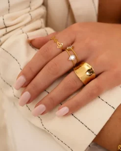 Finaste Vintage flower ring goldplated Fashion