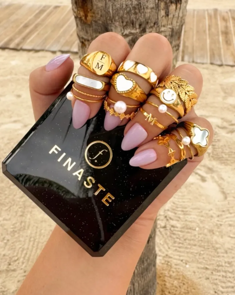 Finaste Vintage flower ring goldplated Fashion