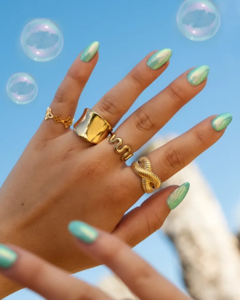 Finaste Vintage flower ring goldplated Fashion
