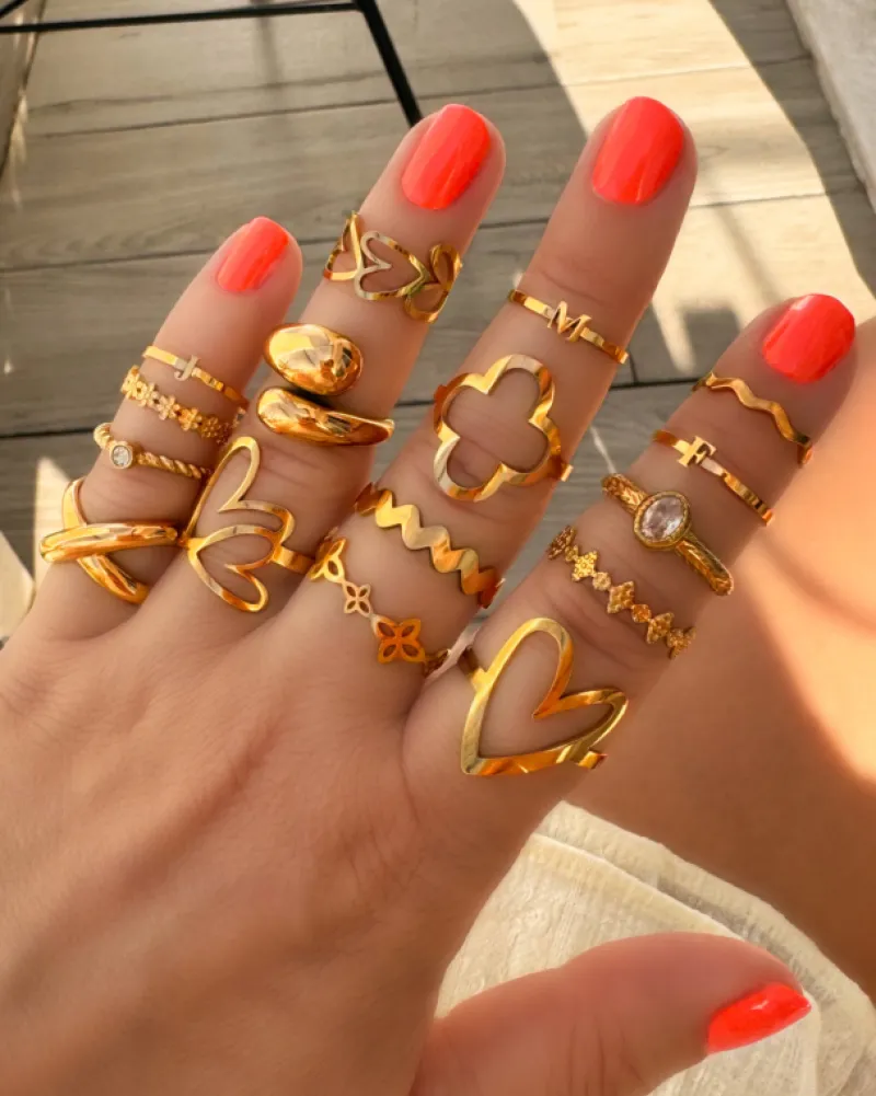 Finaste Vintage flower ring goldplated Fashion