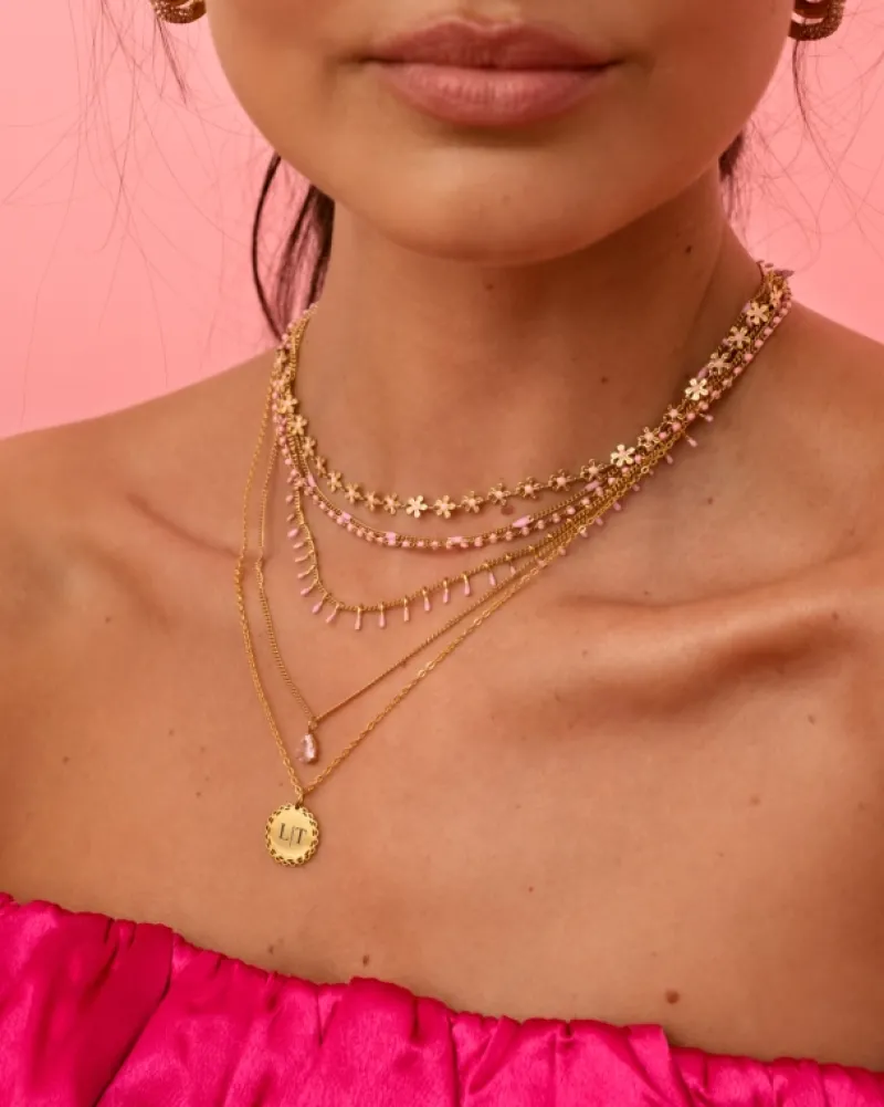 Finaste Vintage initial ketting goudkleurig Discount