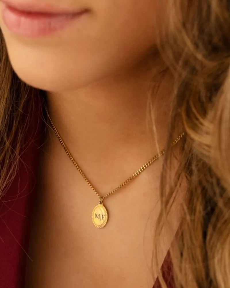 Finaste Vintage initial necklace goldplated Sale