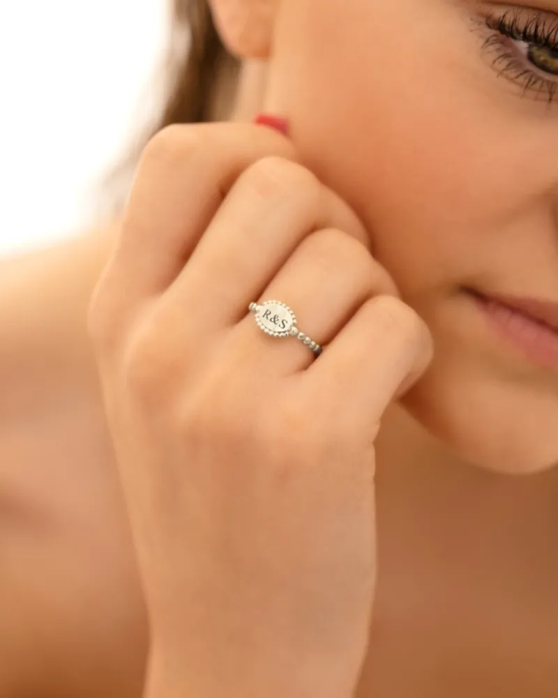 Finaste Vintage Initial Ring Discount
