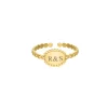 Finaste Vintage Initial Ring Goudkleurig New