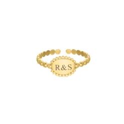 Finaste Vintage Initial Ring Goudkleurig New