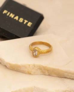 Finaste Vintage stone ring goudkleurig Sale
