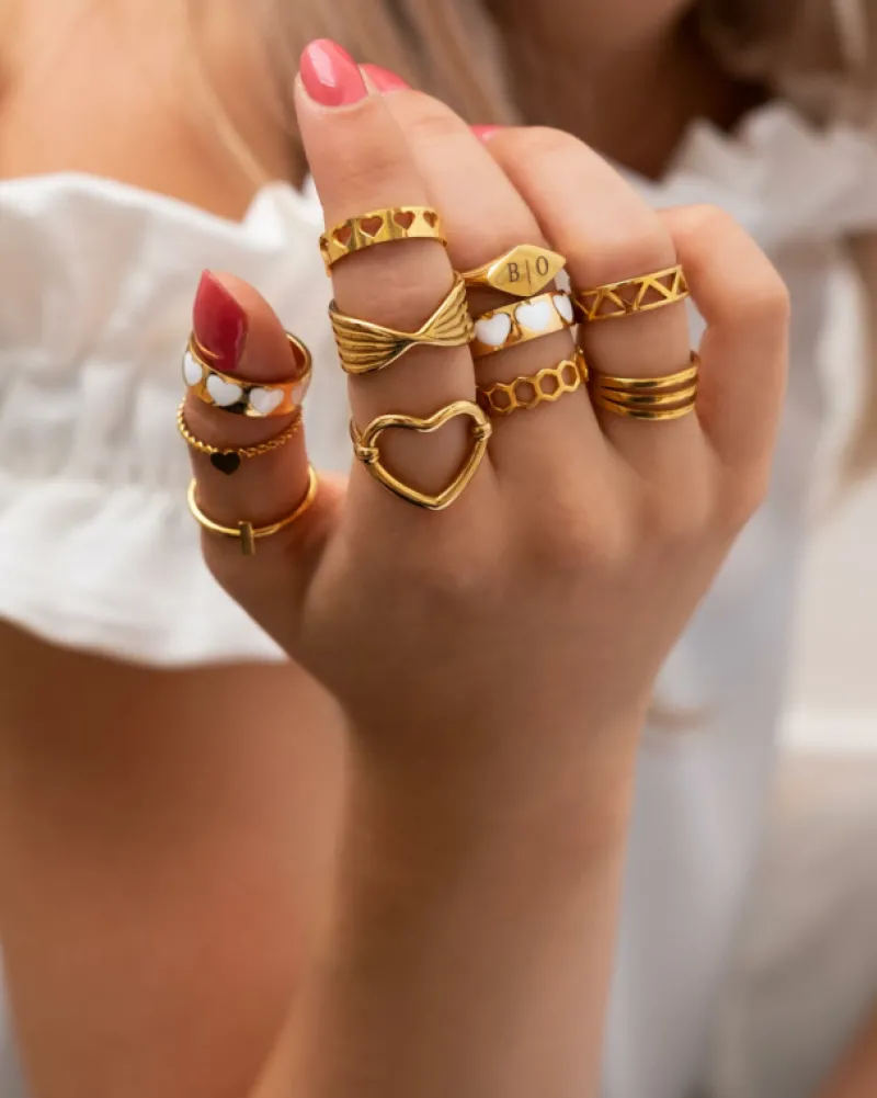 Finaste Vriendschapsringen hartjes goldplated Discount