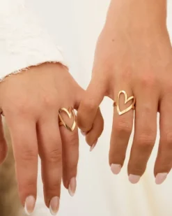 Finaste Vriendschapsringen love heart goudkleurig New