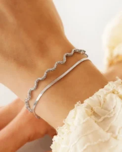 Finaste Wave & chain armband New