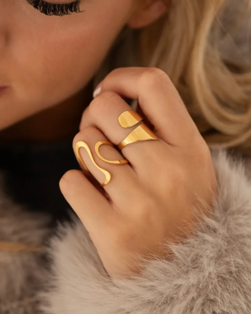 Finaste Wave ring kleur goud New