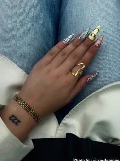 Finaste Wave ring kleur goud New