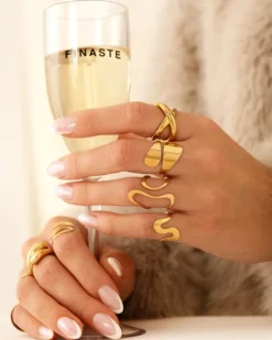 Finaste Wave ring kleur goud New