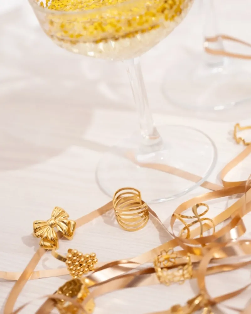 Finaste Wave ring kleur goud New