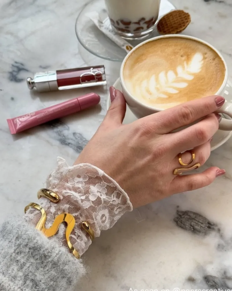 Finaste Wave ring kleur goud New