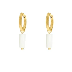 Finaste White sea shell earrings goldplated New