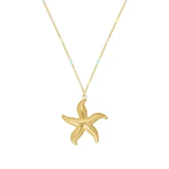 Finaste Zeester ketting met pastel bolletjes goudkleurig Sale