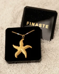 Finaste Zeester ketting met pastel bolletjes goudkleurig Sale