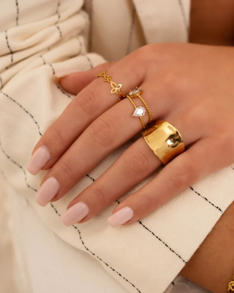 Finaste Zegelring big goud kleurig New