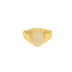Finaste Zegelring met vingerafdruk goud kleurig Hot