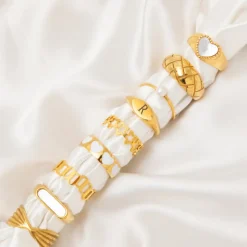 Finaste Zegelring Parelmoer kleur goud Discount