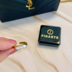 Finaste Zegelring Parelmoer kleur goud Discount
