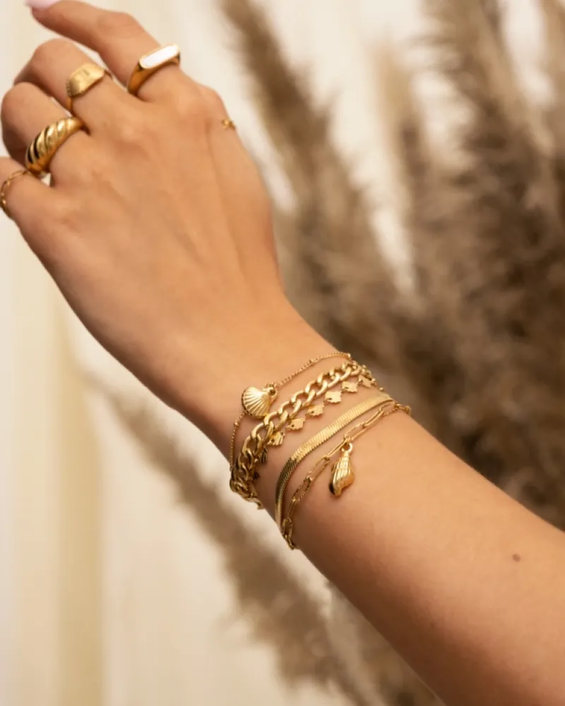 Finaste Zegelring Parelmoer kleur goud Discount