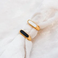 Finaste Zegelring Parelmoer kleur goud Discount