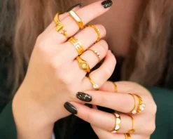 Finaste Zegelring Parelmoer kleur goud Discount