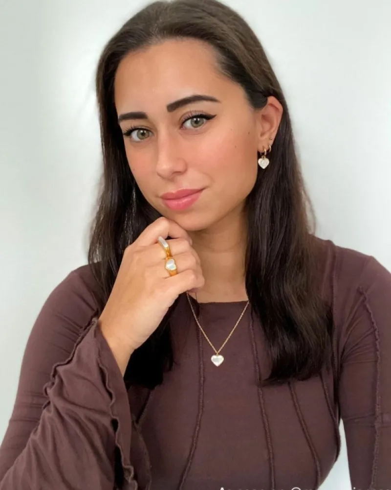 Finaste Zegelring Parelmoer kleur goud Discount