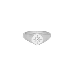 Finaste Zegelring ster kleur zilver Clearance