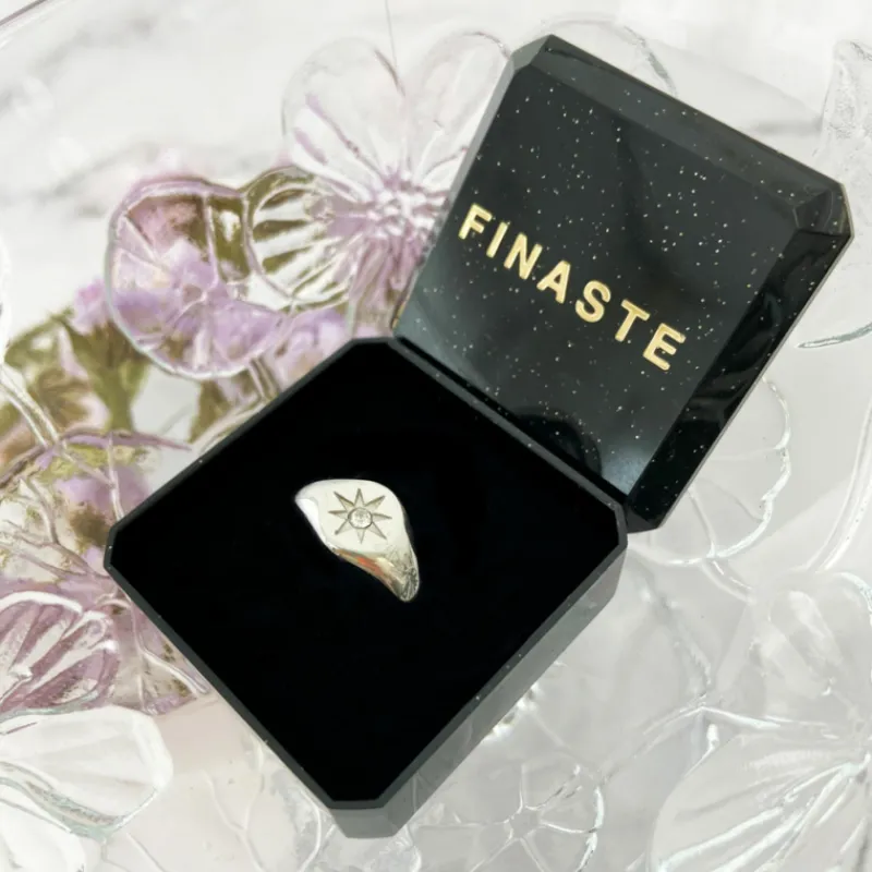 Finaste Zegelring ster kleur zilver Clearance