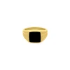 Finaste Zegelring zwart chunky kleur goud Fashion