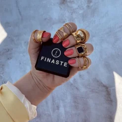 Finaste Zegelring zwart chunky kleur goud Fashion