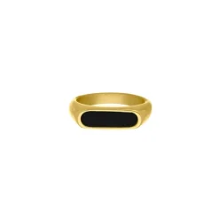 Finaste Zegelring zwart kleur goud Clearance
