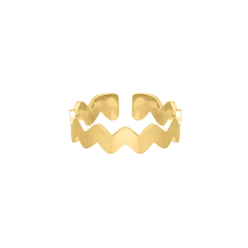 Finaste Zigzag ring goudkleurig New