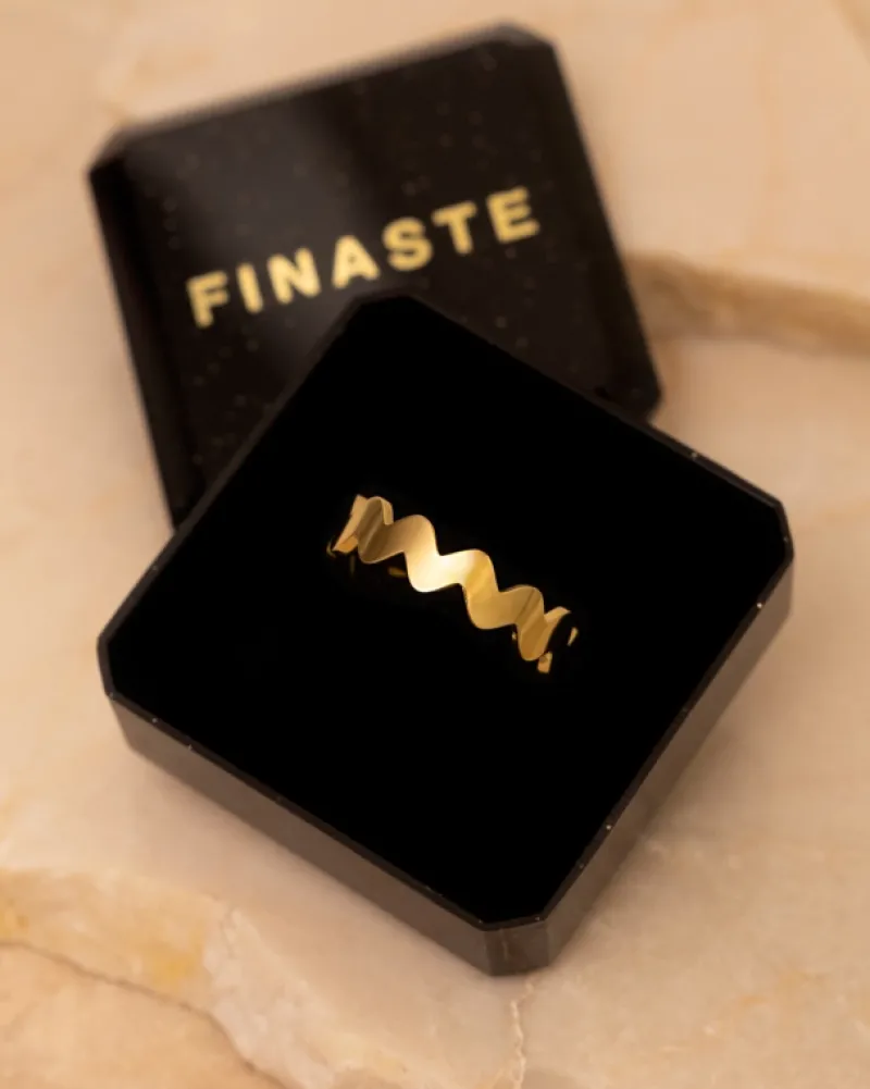 Finaste Zigzag ring goudkleurig New
