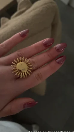 Finaste Zon ring initials goudkleurig Best
