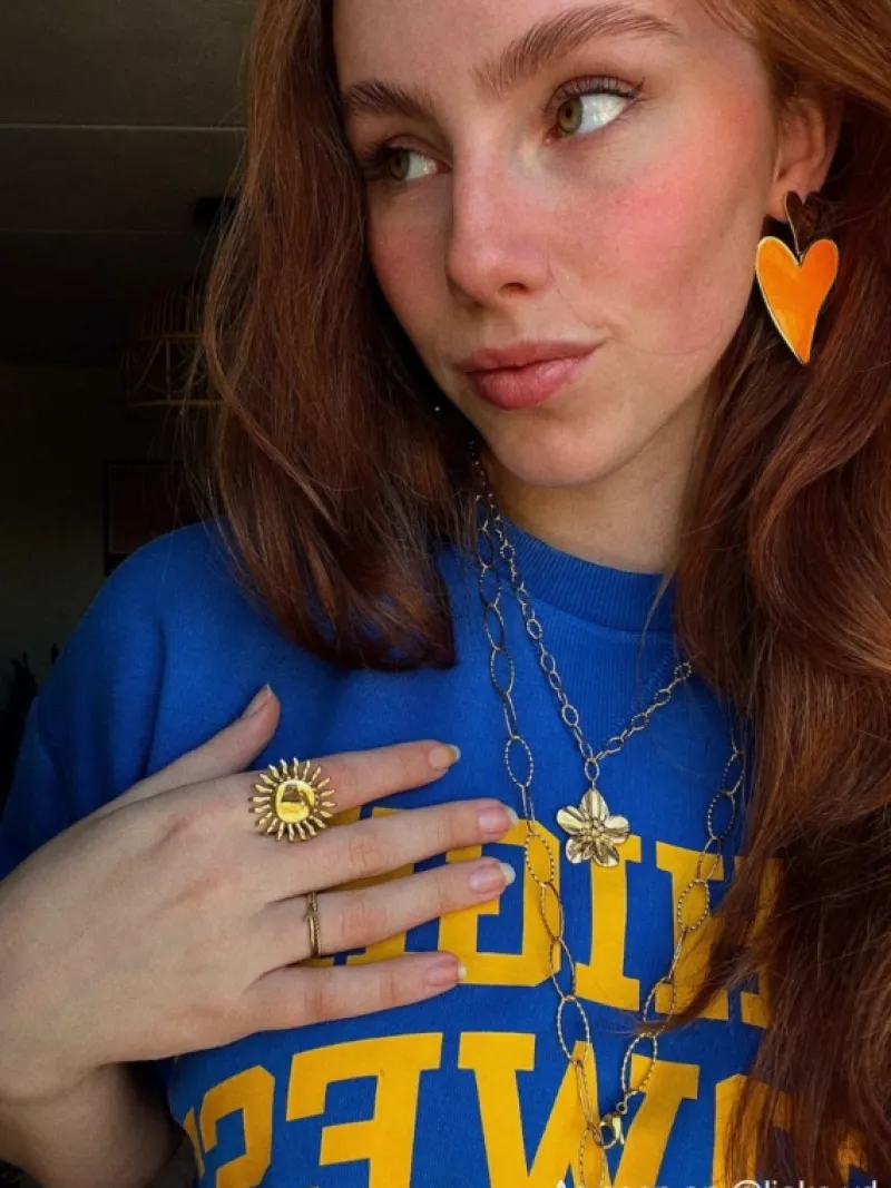 Finaste Zon ring statement goudkleurig Fashion