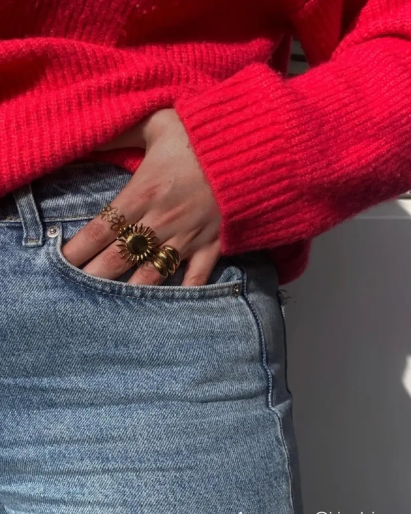 Finaste Zon ring statement goudkleurig Fashion