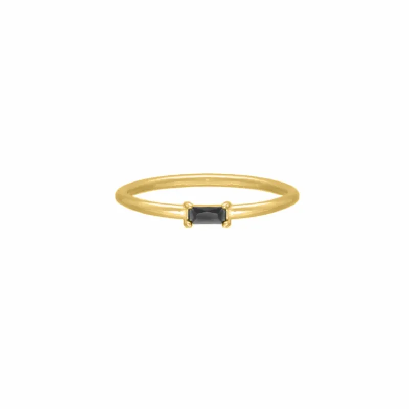 Finaste Zwarte jetset ring goudkleurig Clearance