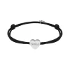 Finaste Zwarte Satin Heart Armband Met Initials Outlet